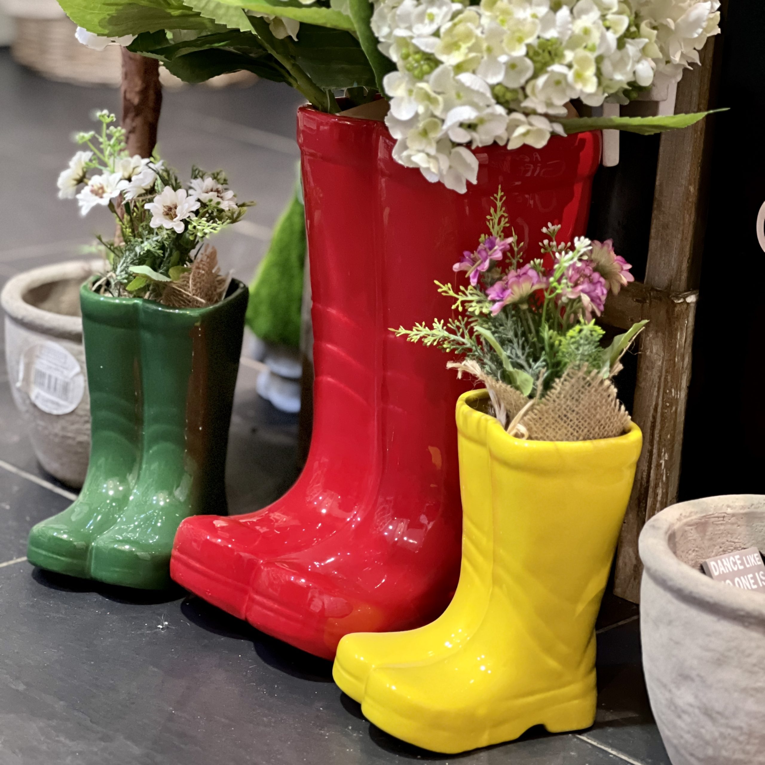 Small Ceramic Wellington Plant Pots Village Gift Company